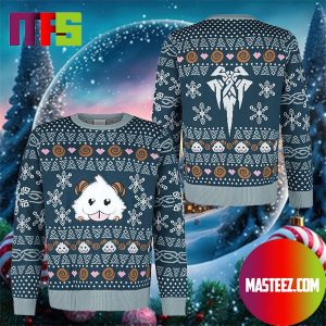 League Of Legends Cute Poro Poro Snowflake Pattern Holiday Ugly Christmas Sweater