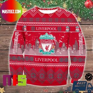 Liverpool FC Logo Snowflakes Pattern Unique For Holiday Ugly Christmas Sweater