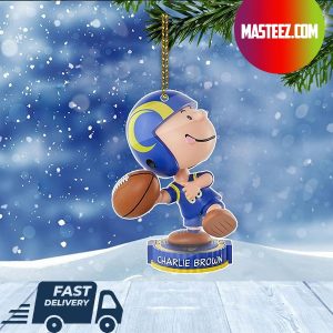 Los Angeles Rams NFL Charlie Brown Peanuts Bighead Christmas Tree Decorations Xmas Ornament