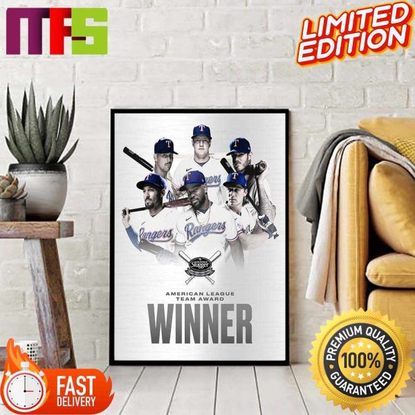 MLB Silver Slugger Squad Texas Rangers Is American League Team Award Winner 2023 Home Decor Poster