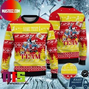 Manchester United FC Disney Team Custom Name Best For Holiday Ugly Christmas Sweater