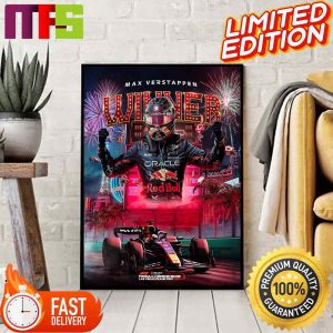 Max Verstappen Of Oracle Red Bull Racing Is The Las Vegas GP 2023 Winner Home Decor Poster