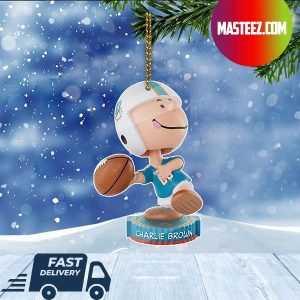 Miami Dolphins NFL Charlie Brown Peanuts Bighead Christmas Tree Decorations Xmas Ornament