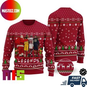 Michael Jordan Lebron James Kobe Bryant And Santa NBA Legend For Holiday Ugly Christmas Sweater