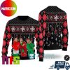 Middlesbrough  FC EFL Logo Snowflakes Pattern Custom Name For Holiday Ugly Christmas Sweater