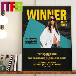 Miley Cyrus 2023 Billboard Music Awards Winner Top Radio Song Home Decor Poster Canvas Miley Cyrus 2023 Billboard Music Awards Winner Top Radio Song Home Decor Poster Canvas