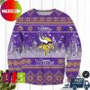 Minnesota Vikings Christmas Hat Vikings Logo Pattern For Holiday Ugly Christmas Sweater