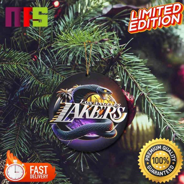 NBA Realistic 3D Logo Of Los Angeles Lakers Christmas Tree Ornaments 2023