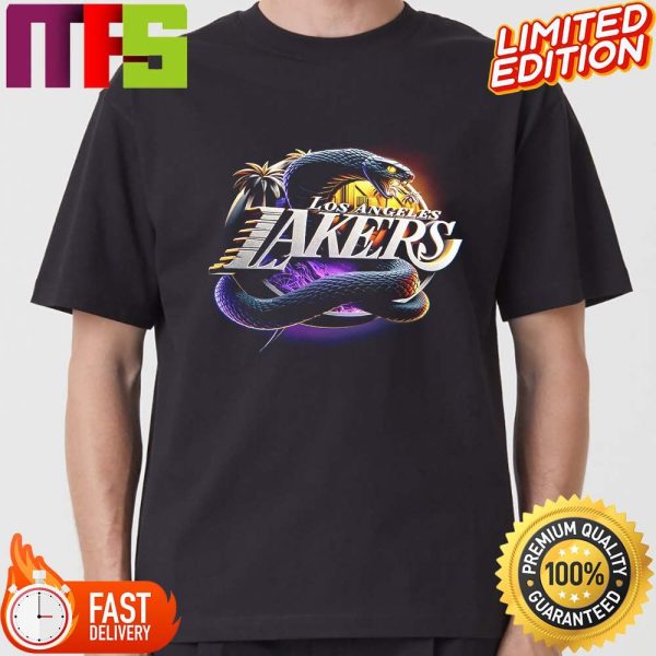 NBA Realistic 3D Logo Of Los Angeles Lakers Classic T-shirt