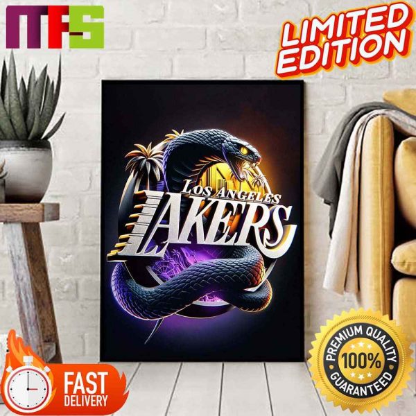 NBA Realistic 3D Logo Of Los Angeles Lakers Home Decor Poster