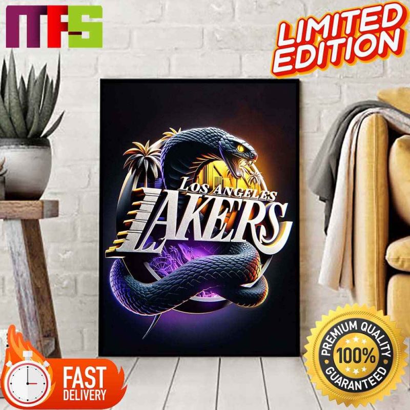 NBA Realistic 3D Logo Of Los Angeles Lakers Home Decor Poster Masteez