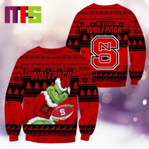 NC State Wolfpack NCAA Grinch Funny Best For Holiday Christmas Ugly Sweater