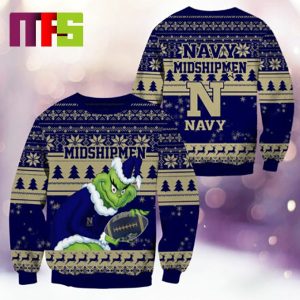 Navy Midshipmen NCAA Grinch Funny Best For Holiday Christmas Ugly Sweater