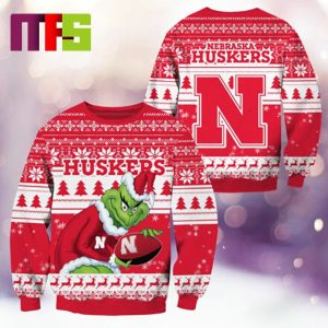 Nebraska Cornhuskers NCAA Grinch Funny Best For Holiday Christmas Ugly Sweater