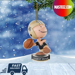 New Orleans Saints NFL Charlie Brown Peanuts Bighead Christmas Tree Decorations Xmas Ornament