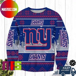 New York Giants Big Logo Snowflake Pattern For Ugly Christmas Sweater
