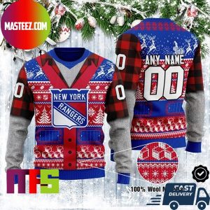 New York Rangers NHL Personalized Reindeer Pattern For Holiday Ugly Christmas Sweater