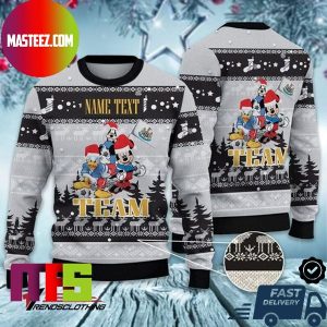 Newcastle United FC Disney Team Custom Name Best For Holiday Ugly Christmas Sweater