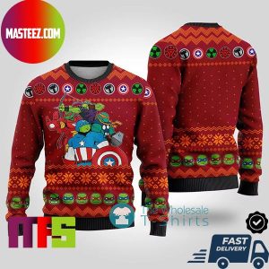 Ninja Turtles Marvel Avengers Snowflake Pattern For Holiday Ugly Christmas Sweater