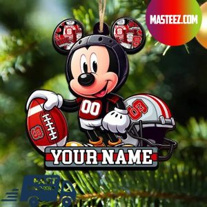 North Carolina State Wolfpack NCAA Mickey Mouse Christmas Tree Decorations Custom Name Xmas Ornament