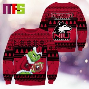 Northern Illinois Huskies NCAA Grinch Funny Best For Holiday Christmas Ugly Sweater