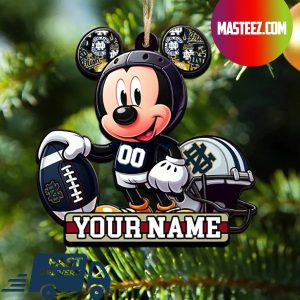 Notre Dame Fighting Irish NCAA Mickey Mouse Christmas Tree Decorations Custom Name Xmas Ornament