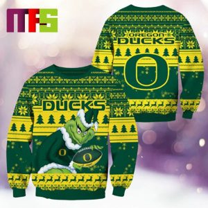 Oregon Ducks NCAA Grinch Funny Best For Holiday Christmas Ugly Sweater