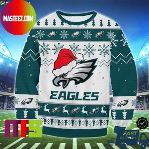 Philadelphia Eagles Big Logo Snowflake Pattern For Holiday Ugly Christmas Sweater