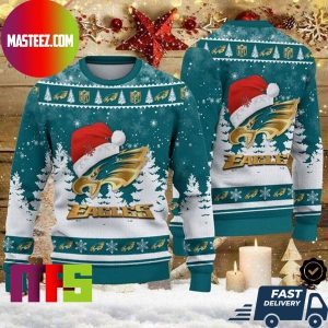 Philadelphia Eagles Christmas Hat Eagles Logo Pattern For Holiday Ugly Christmas Sweater