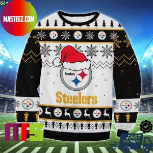 Pittsburgh Steelers Big Logo Snowflake Pattern For Holiday Ugly Christmas Sweater