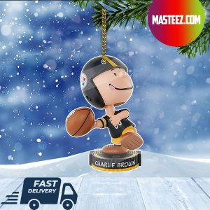 Pittsburgh Steelers NFL Charlie Brown Peanuts Bighead Christmas Tree Decorations Xmas Ornament