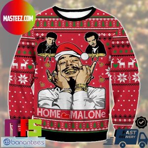 Post Malone Home Malone Red Cardinal Snowflake Pattern For Holiday Ugly Christmas Sweater