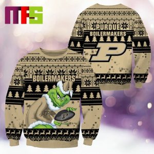 Purdue Boilermakers NCAA Grinch Funny Best For Holiday Christmas Ugly Sweater