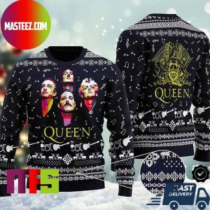Queen All Members And Queen Logo Unique Design For Holiday Ugly Christmas Sweater