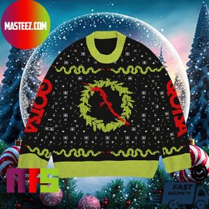 Queens Of The Stone Age QOTSA Wreath Snake Pattern Ugly Christmas Sweater