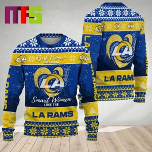 Real Women Love Football Smart Women Love The Los Angeles Rams NFL For Holiday Christmas Ugly Sweater