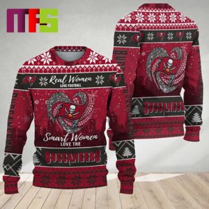 Real Women Love Football Smart Women Love The Tampa Bay Buccaneers NFL For Holiday Christmas Ugly Sweater