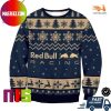 Red Bull F1 Racing Team Snowflake Pattern Unique Design For Holiday Ugly Christmas Sweater