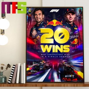 Red Bull Racing F1 Team 20 Wins Most Constructors Wins In A Single Season 2023 Home Decor Poster Canvas