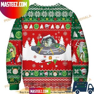 Rick And Morty UFO Cartoon Animation Christmas Ugly Sweater Rick And Morty UFO Cartoon Animation Christmas Ugly Sweater