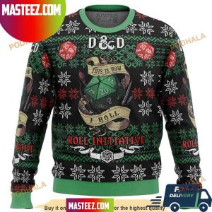 Roll Initiative Dungeons And Dragons Ugly Christmas Sweater