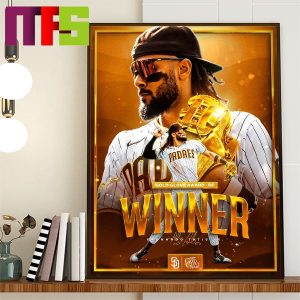 San Diego Padres Fernando Tatis Jr Rawlings Gold Glove Winner Right Field 2023 Home Decor Poster Canvas