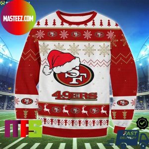 San Francisco 49ers Big Logo Snowflake Pattern Best For Holiday Ugly Christmas Sweater