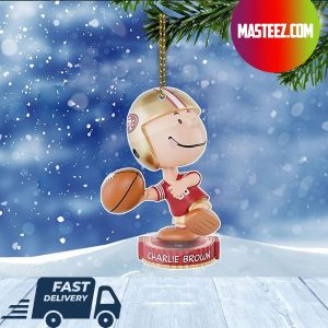 San Francisco 49ers NFL Charlie Brown Peanuts Bighead Christmas Tree Decorations Xmas Ornament