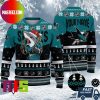 Santa NomLift No Gain Green Pattern For Holiday Ugly Christmas Sweater