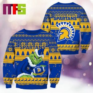 San Jose State Spartans NCAA Grinch Funny Best For Holiday Christmas Ugly Sweater