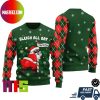 Santa NomLift No Gain Green Pattern For Holiday Ugly Christmas Sweater