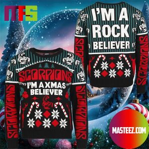 Scorpions I’m A Xmas Believer I’m A Rock Believer Candy Cane Pattern Ugly Christmas Sweater Scorpions I’m A Xmas Believer I’m A Rock Believer Candy Cane Pattern Ugly Christmas Sweater