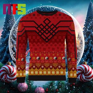 Shang Chi Ten Golden Rings Marvel Yin Yang Pattern Holiday Ugly Christmas Sweater