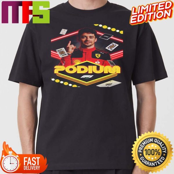 Simply Sensational Charles Leclerc A Well-Deserved Podium For The Scuderia Ferrari F1 Driver In Las Vegas GP 2023 Classic T-shirt